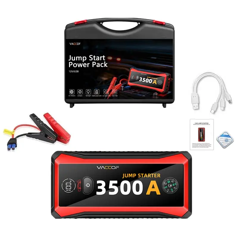 New Arrival 3500A Portable Car Battery Jump Starter 12V High Power Jump Starter Battery Pack Lithium Battery Booster Pack