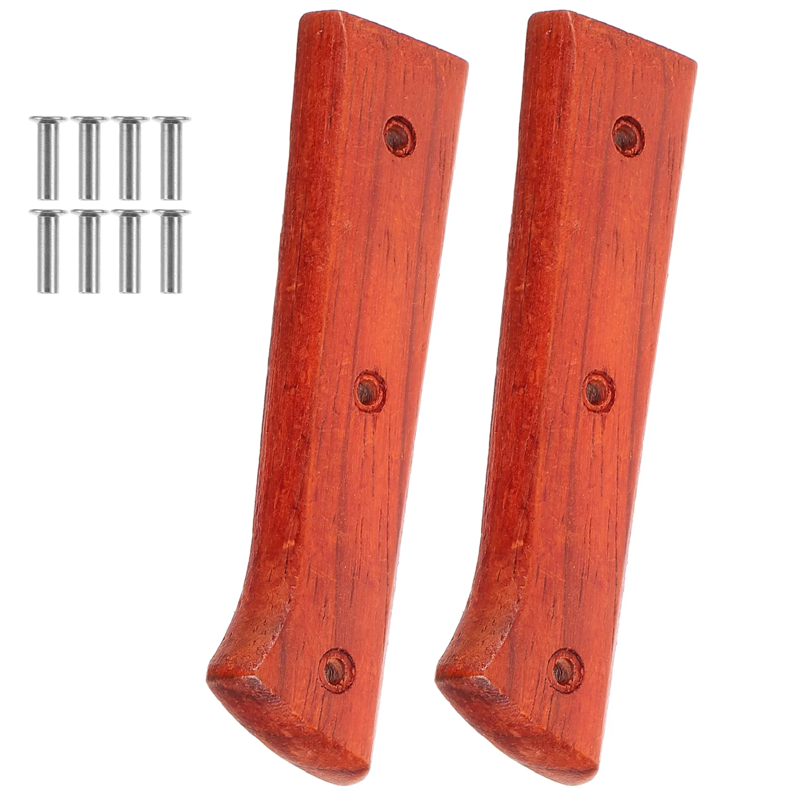 Chef Knife Kitchen Handle Accessories (Type 1 Holed Red Pear Wood) for Non-slip Grip Practical Comfortable Replaceable