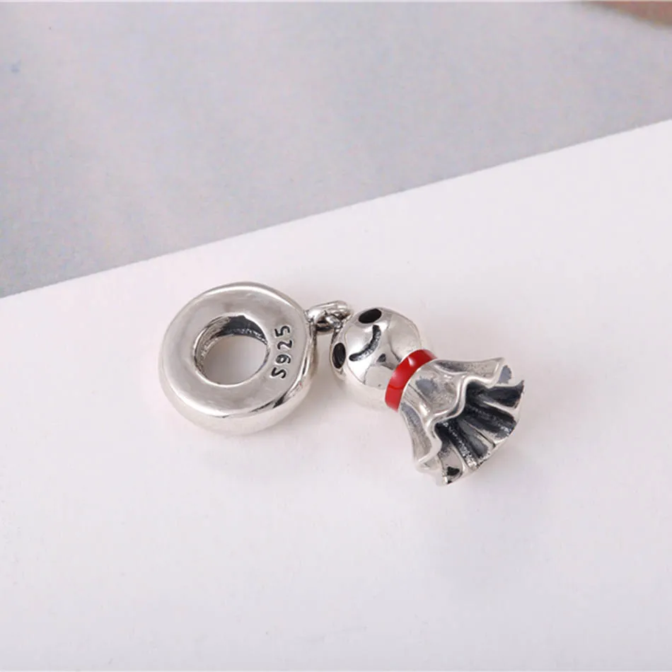 Asian Sunny Doll Dangle Charm fit Lady Bracelets DIY Jewelry Silver Plated Pendant Bead