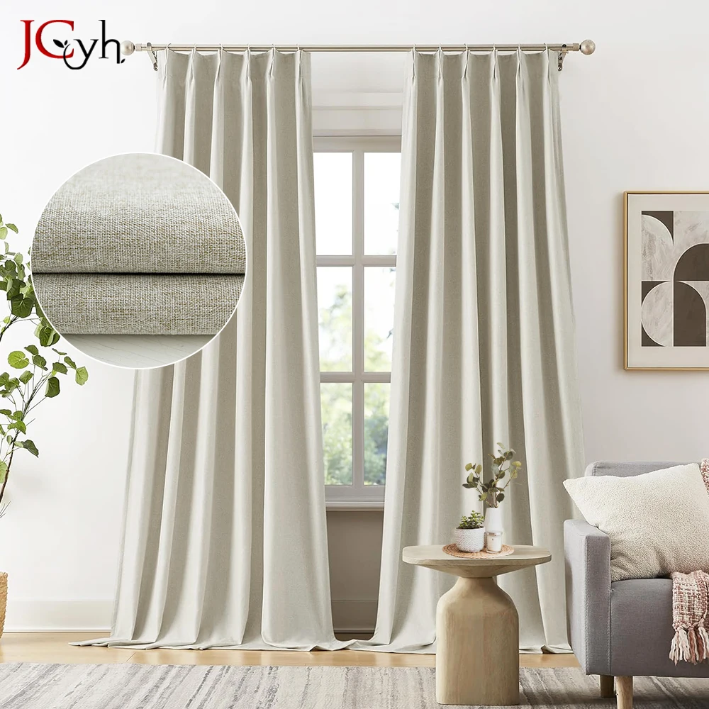 Modern 100% Blackout Curtains for Living Room Bedroom Thermal Curtain for Balcony Door Ready-made Rideaux Occultant Custom Size