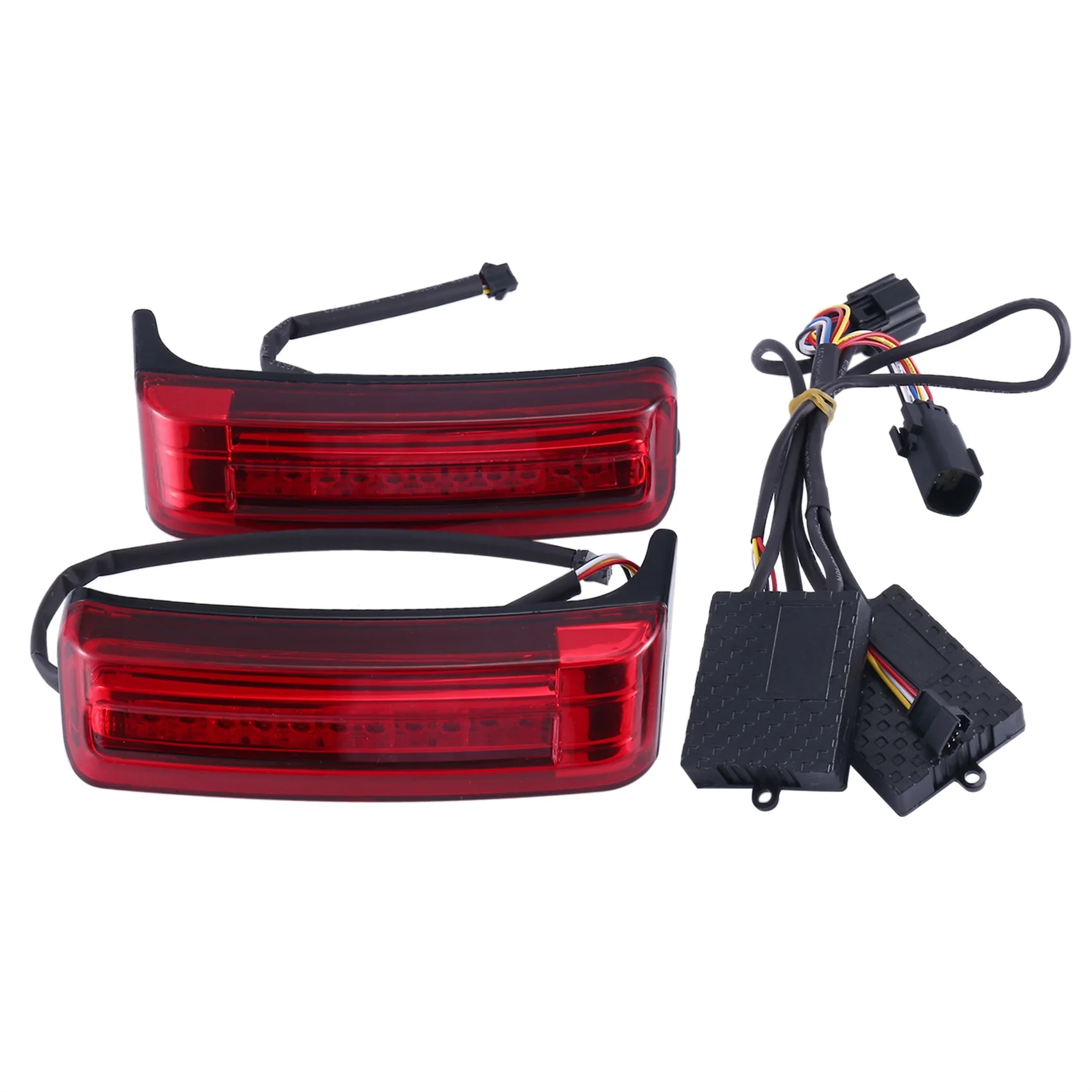 Motorcycle Luggage Saddlebag LED Turn Run Brake Rear Tail Light for Harley Touring Road King Street Glide CVO