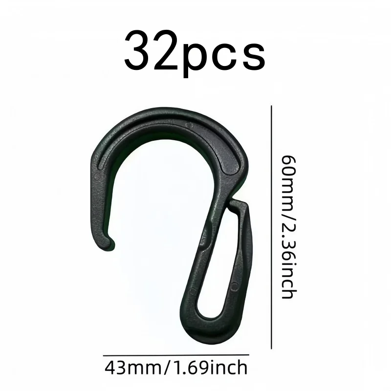 Pack of 32 Elastic Hooks, Hang Shopping Bags on Car Headrest, Load Bearing, Durable and Reusable, for Daily Use