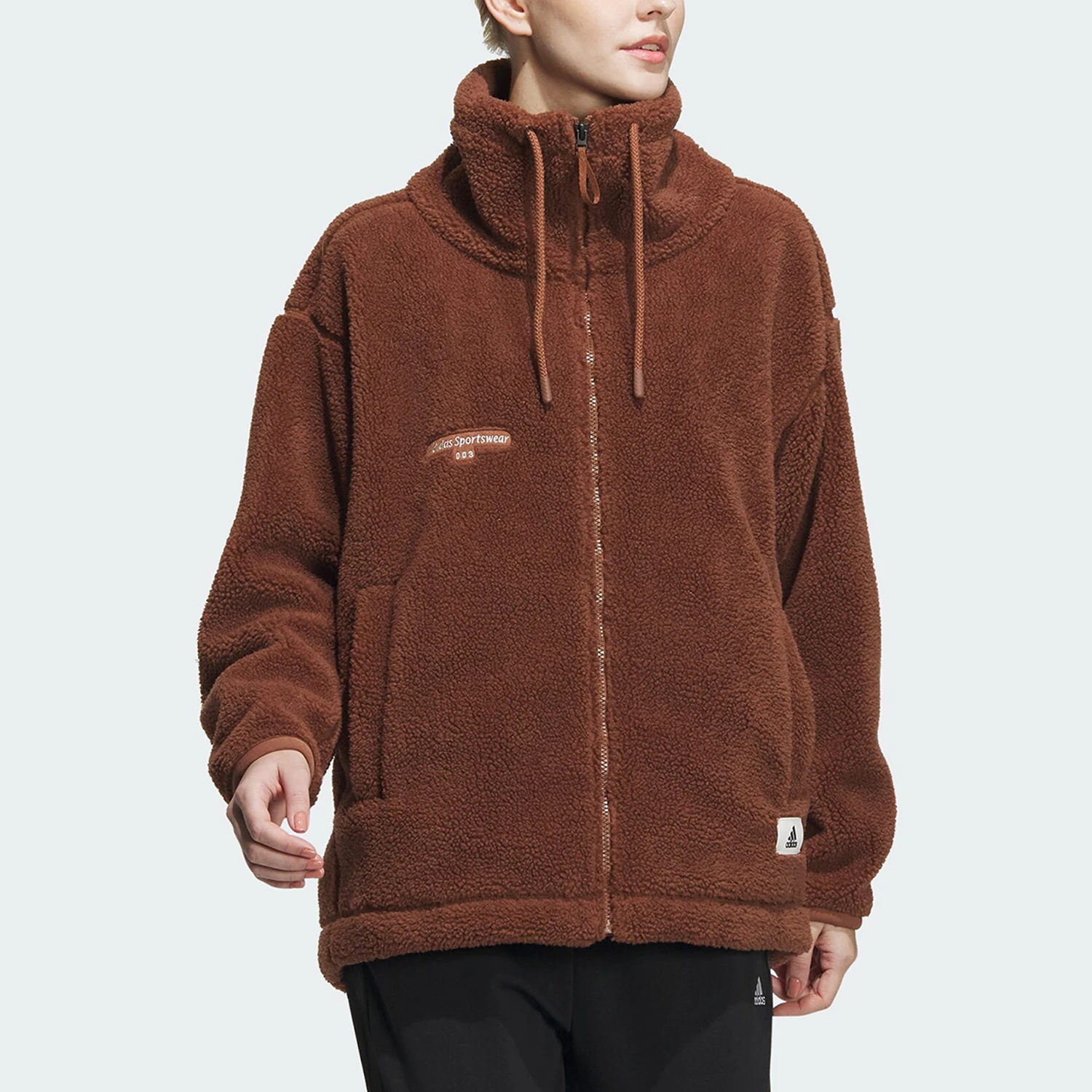 

Adidas Genuine 2023 Winter New Women's Fleece-Lined Warm Jacket IP7058