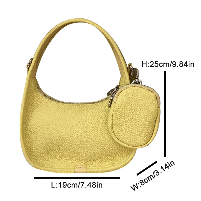 2025 New Women's mini shoulder bag, fashionable leather women's bag design armpit handbag, beautiful crescent shaped wallet