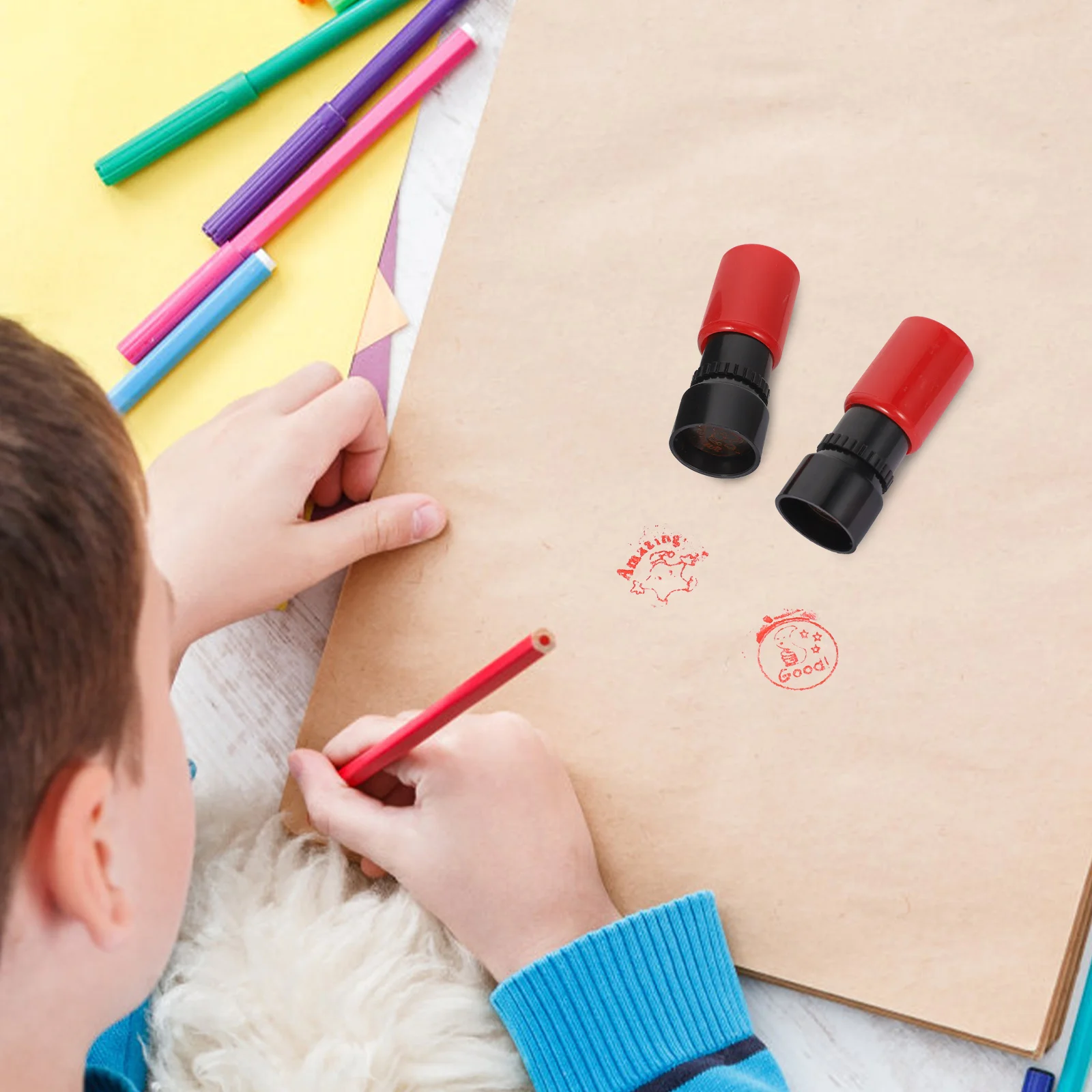 2-delige zegel plakboekcommentaar stempels DIY voor kinderen decoratief dagboek notitieboekje de school interessante cartoon studenten