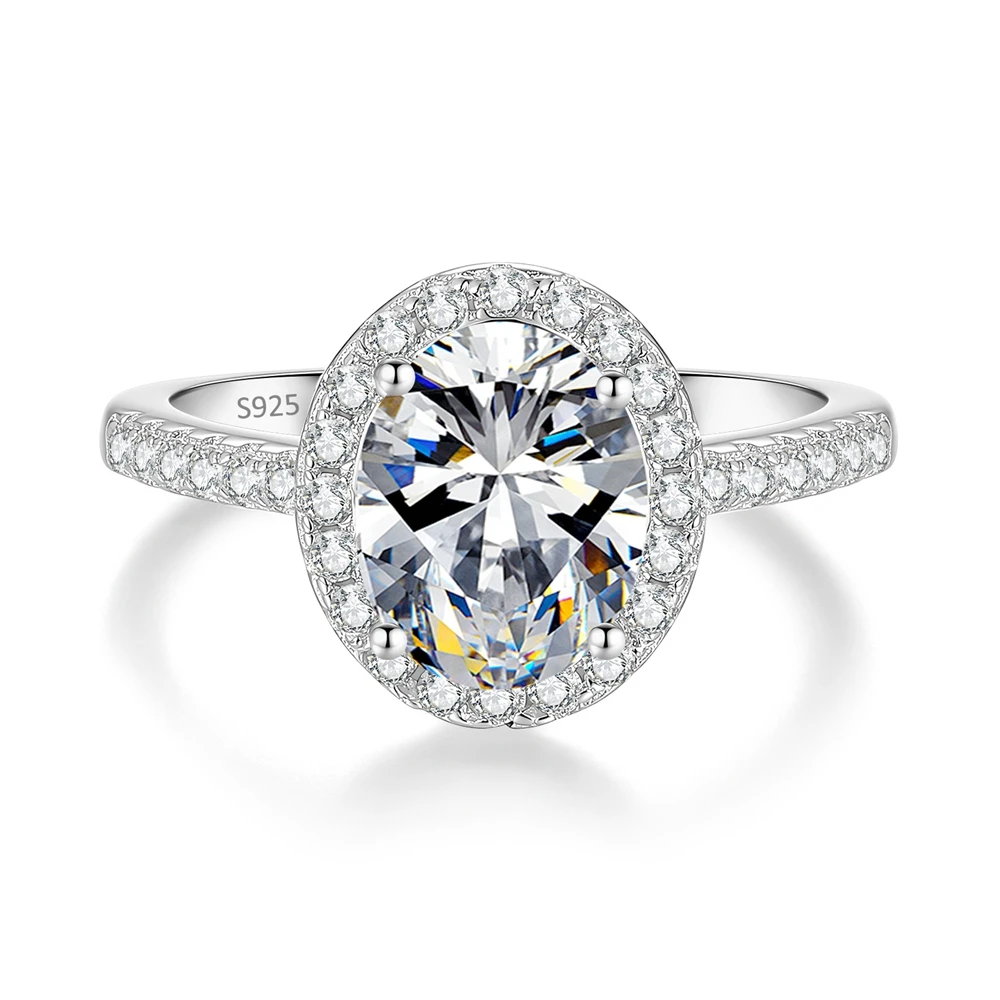 D Color 2CT Moissanite Ring S925 Sterling Silver Wedding Rings for Woman Anniversary Marry Party Jewelry Gift