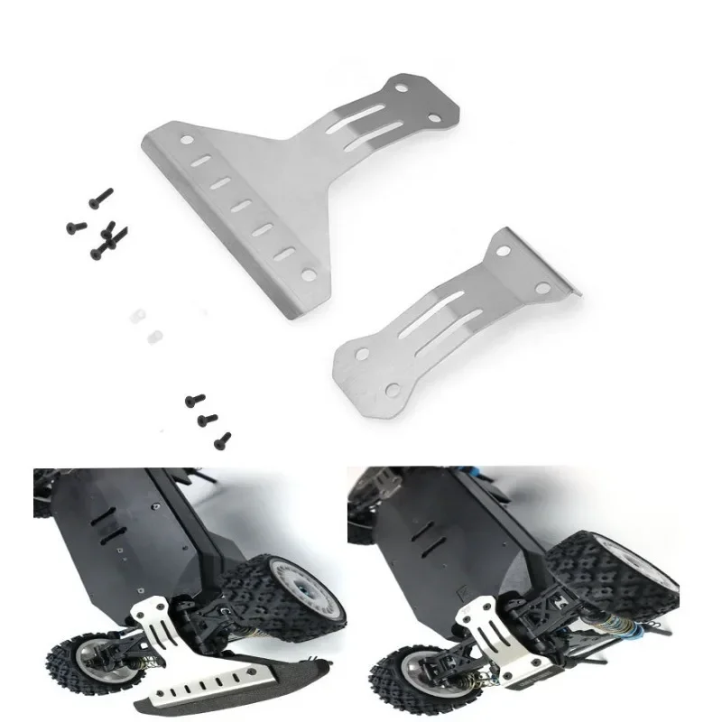 Protector de armadura de chasis delantero y trasero de acero inoxidable para Tamiya XV-02 Pro XV02 58707 1/10 RC, piezas mejoradas de coche