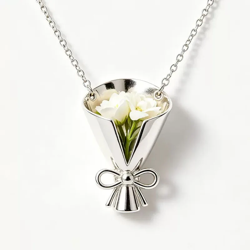 

New Arrival Mini Bouquet Clavicle Chain Luxury Removable Flower Arrangement Pendant Necklace Trendy Women Jewelry