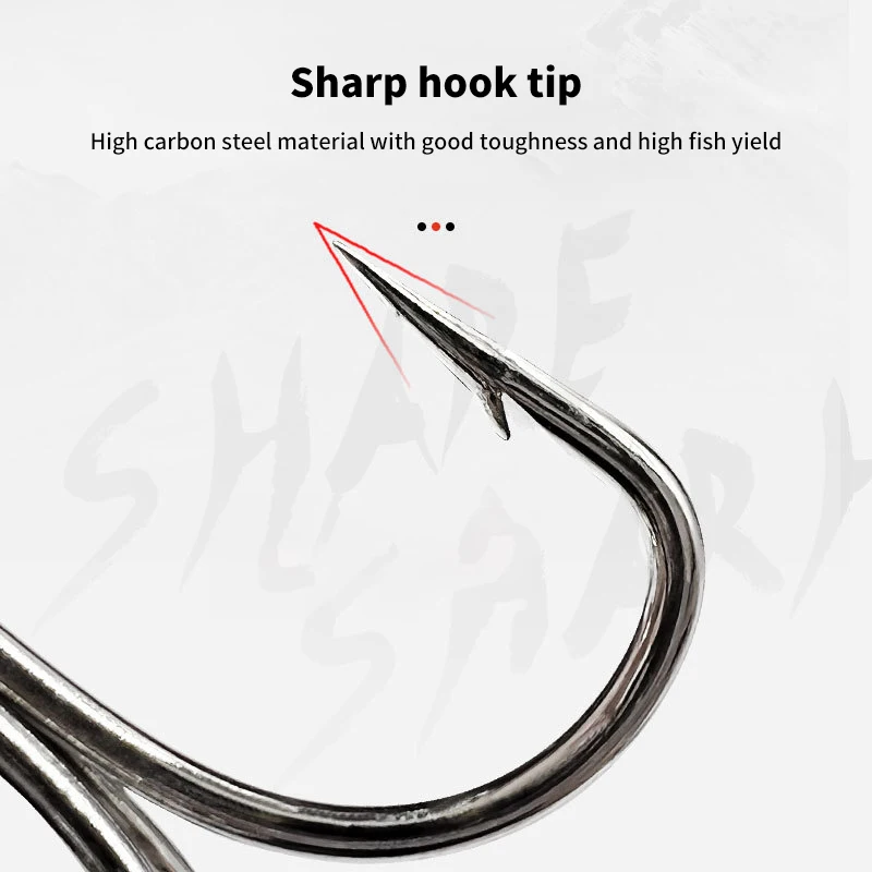 10pcs Sanben Hooks Lua Hooks Anchor Fishing Hooks Sea Fishing Hooks Triple Claw Anchor Hooks Silver Black Fishing Hooks 2#4#6#8#