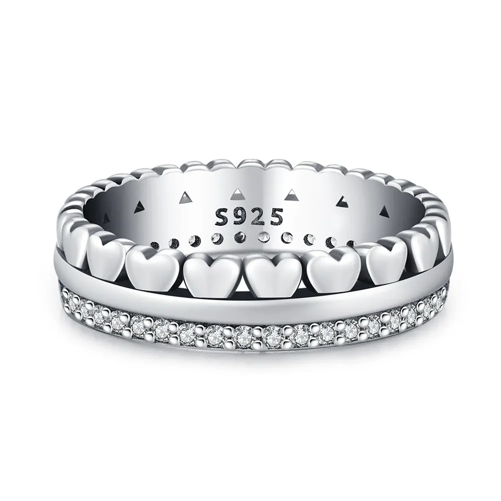 Women's 925 Sterling Silver Irregular Double Pearl Ring