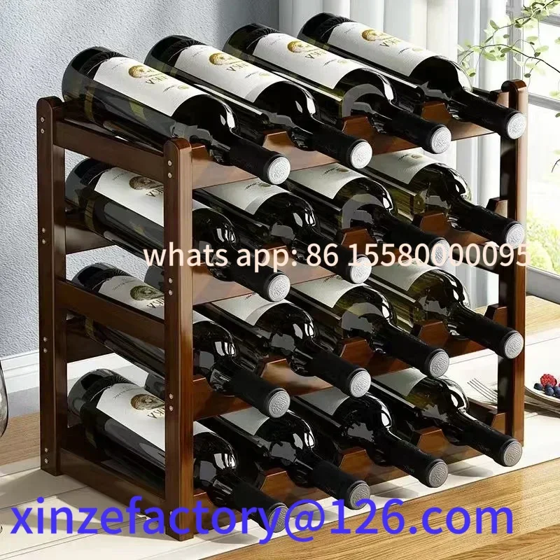 

Customizable Red WineRack Decoration Household Grid Wine Display Rack Table Creative WineBottle rack Simple