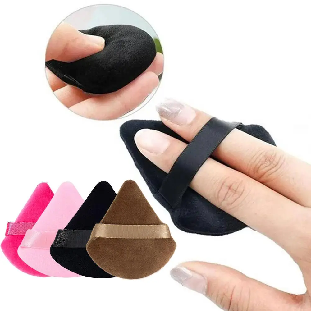 Fluwelen driehoekige poederdonsmeel Mini gezichtsmake-up sponzen Cosmetische benodigdheden Schoonheidsaccessoires voor zowel droog als nat gebruik