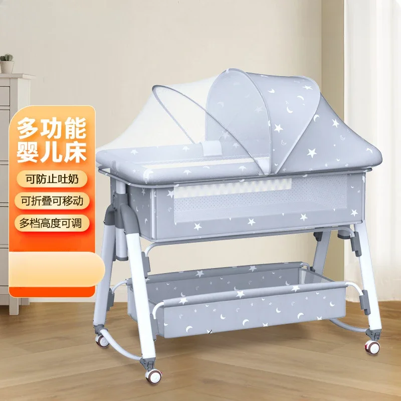 Multi-functional Portable Baby Bed Crib For Newborn Splicing Big Bed Baby Crib Cradle Mobile Foldable