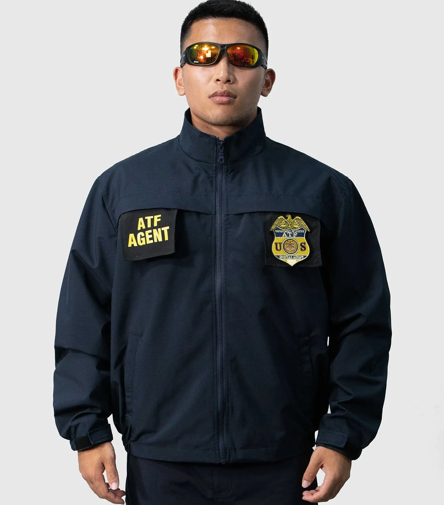 Retro American ATF Agent Clothing Flight Jacket Men's Workwear Zipper Autumn Winter Overcoat Loose Fit Coat in OrientTown in035