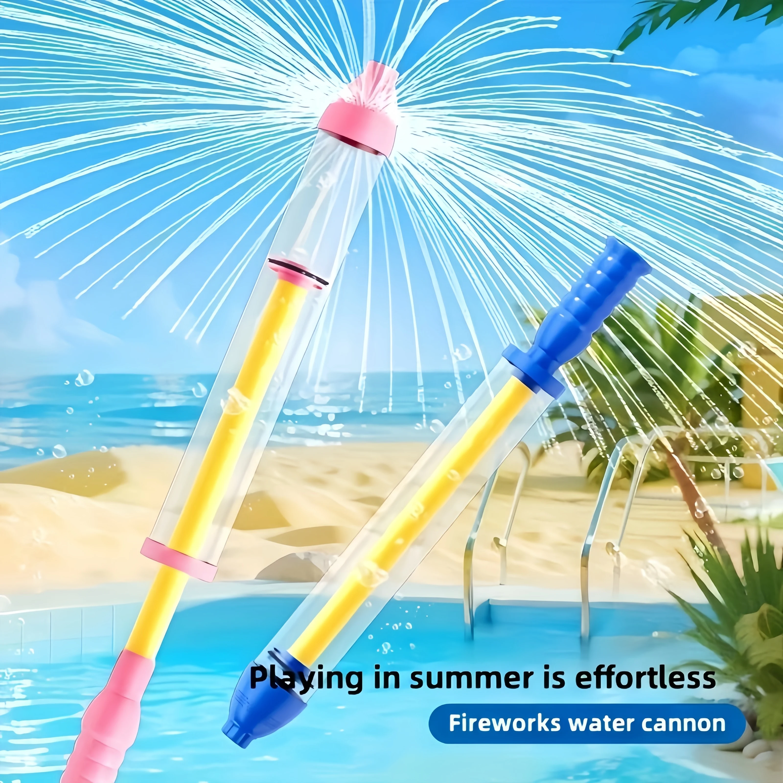 新しい花火水鉄砲、水の神ツール、ビーチ大型水スプレー引っ張る花火水鉄砲、子供の漂流遊びギフトおもちゃ