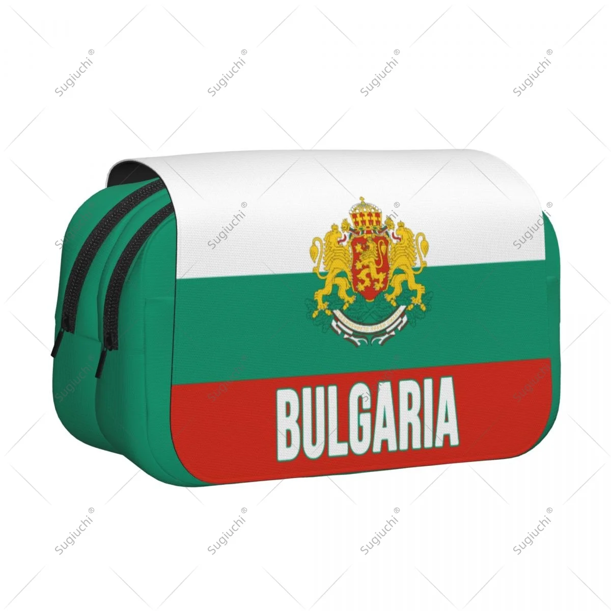 Pencil Case Scissors Bags 3D Bulgaria Flag Double-layer Oxford Cloth Stationery Storage Pen Box Case