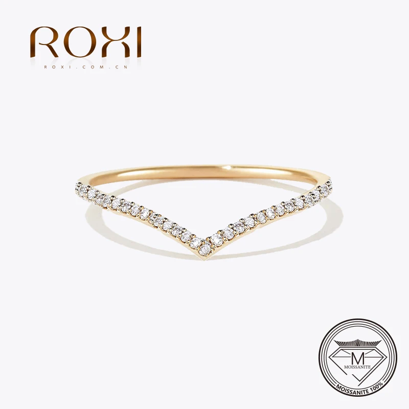 ROXI Moissanite pierścionki z diamentami biżuteria kobiety pierścionek zaręczynowy 925 srebro biżuteria ślubna Moissanite obrączka