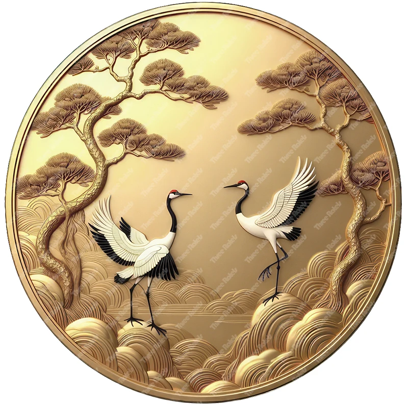 Three Ratels CF84 Beautiful Crane Stickers for Home Decoration PVC Waterproof Car Stickers