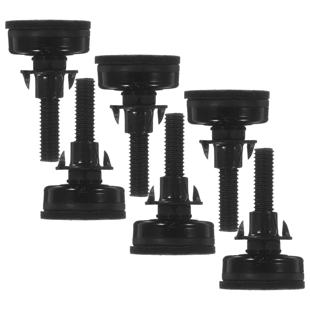 6 Pcs Regulator Leveling Feet Desk Legs Screw-carbon Steel (surface Electrophoresis Black) for Cabinets