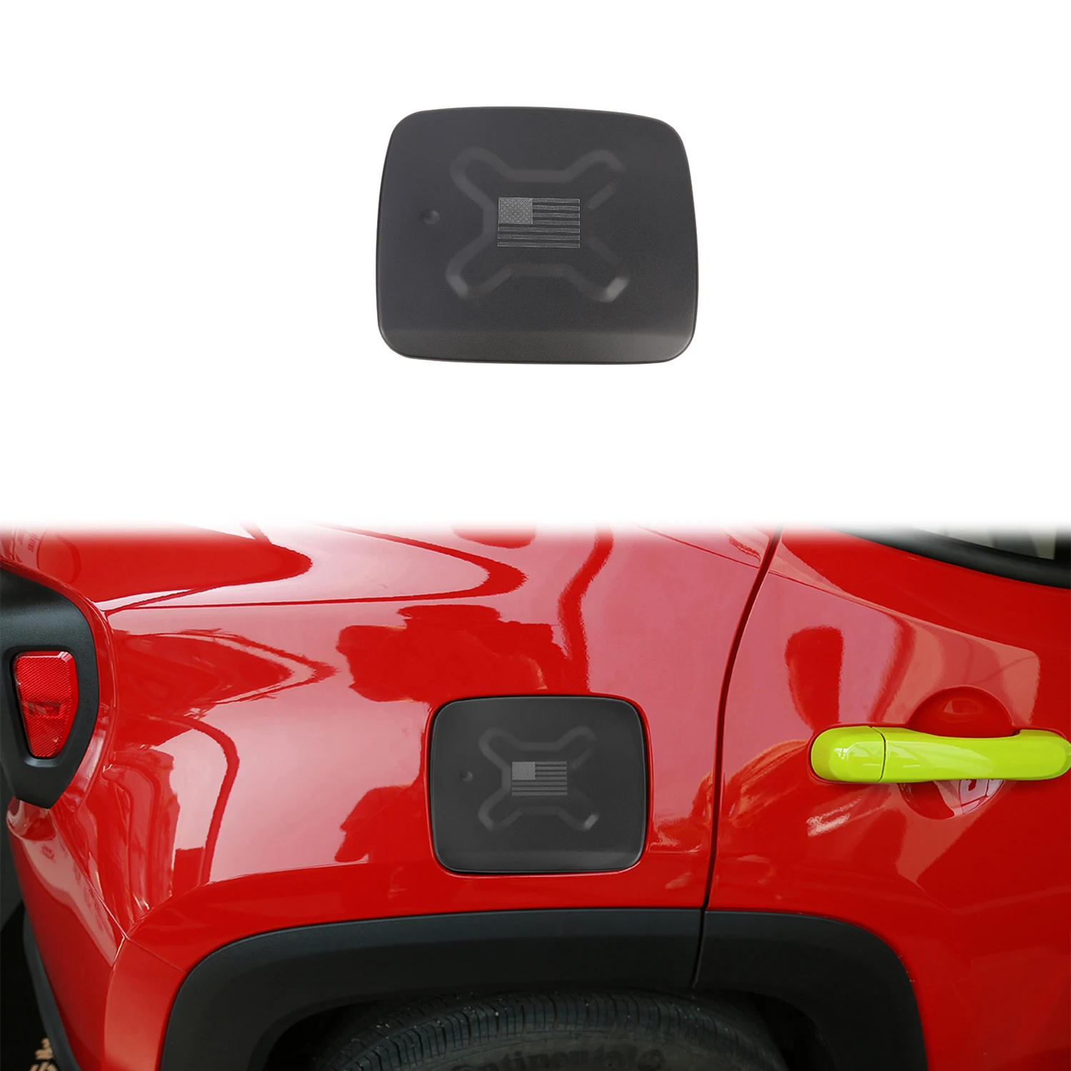 

Fuel Tank Cap Covers Trim Gas Tank Decoration for Jeep Renegade 2016-2023 Aluminum Alloy with U.S.Flag Car Exterior Accessories
