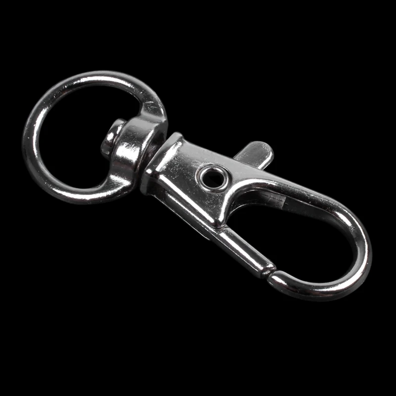 Hot Kf-40Pcs Metal Clasp Swivel Trigger Clips Snap Hooks Key Ring Bags DIY Craft Silver