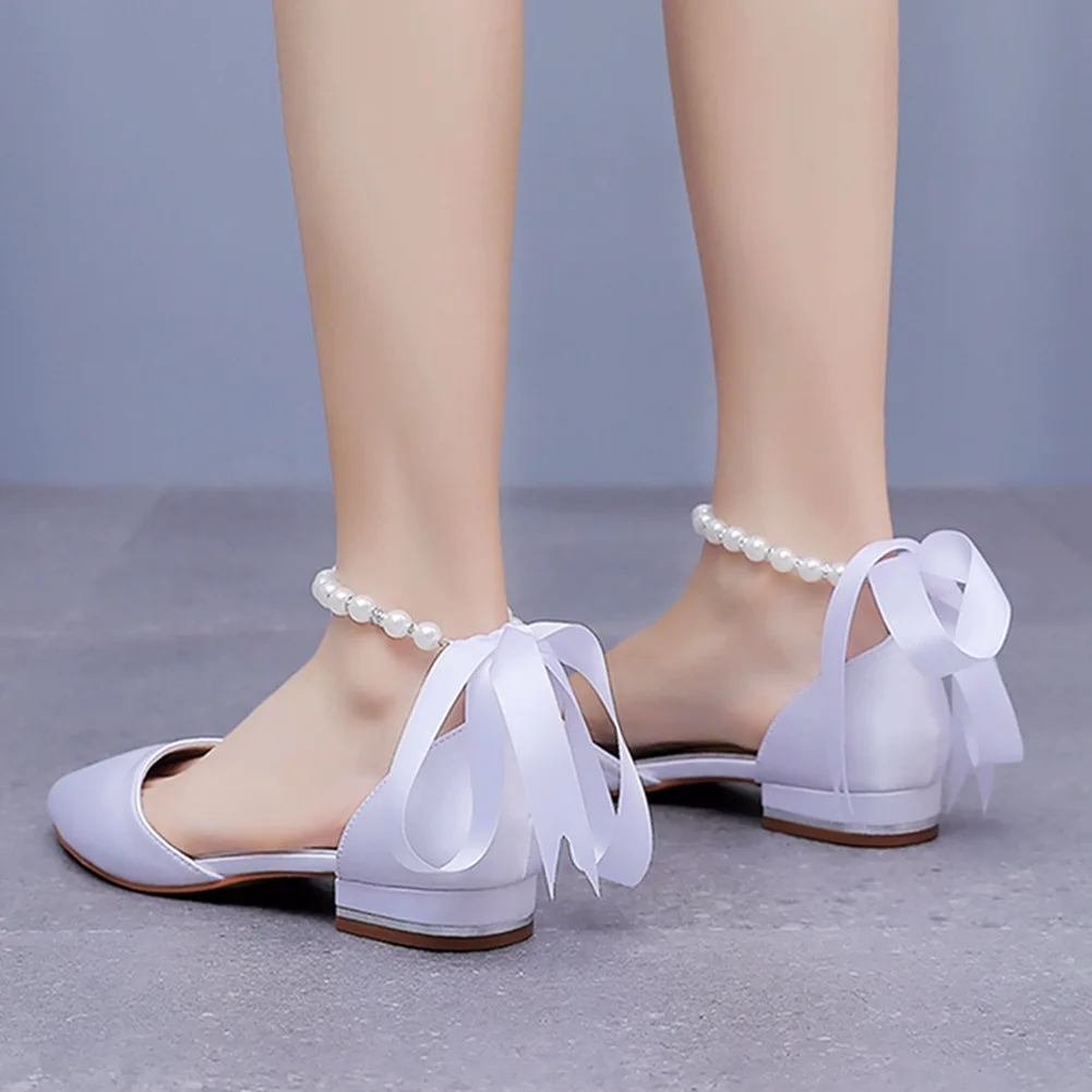 Summer Women Pumps Sandals Fashion Leather Open Toe String Bead Riband Wedding Silk 2.5CM Square Heels Sexy Woman Shoe