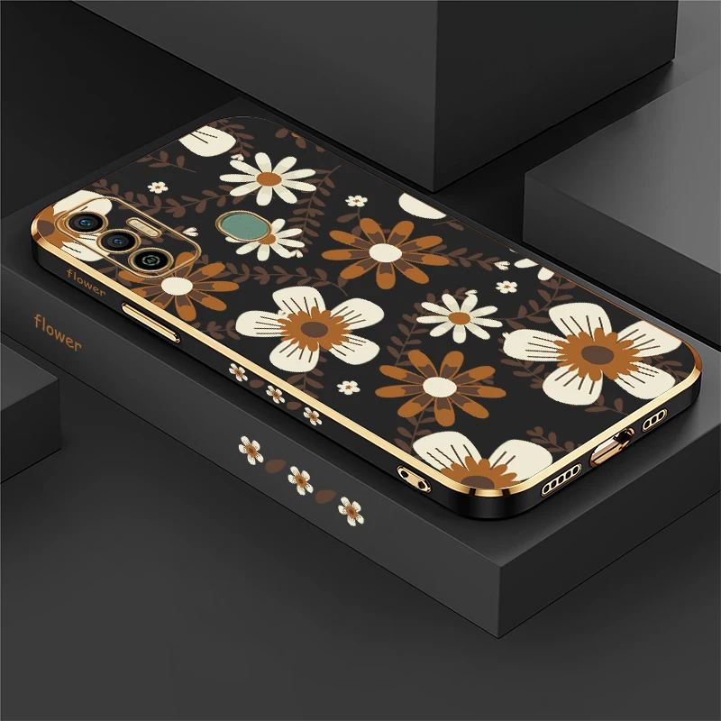 حافظة هاتف لهاتف انفينيكس تكنو سبارك 20 20C 7 8 10 Pro 8C 7T 5 Air 5 6 Go 2024 غطاء خلفي من السيليكون الناعم على شكل زهرة #1