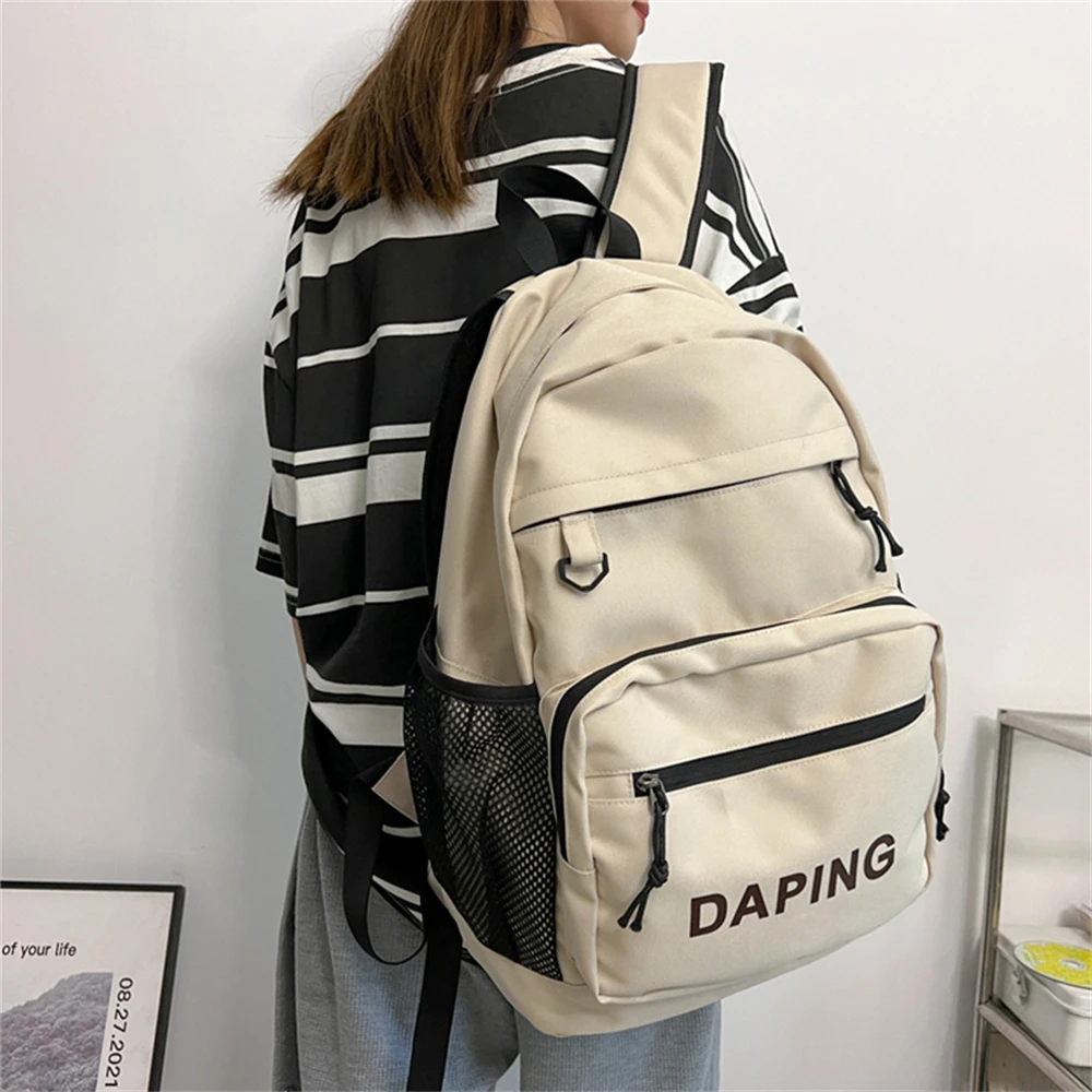 Fashion Nylon School Backpack for Women 2023 College Backpack Female Large Capacity Casual Nylon Bag Student Travel Backbag Sac