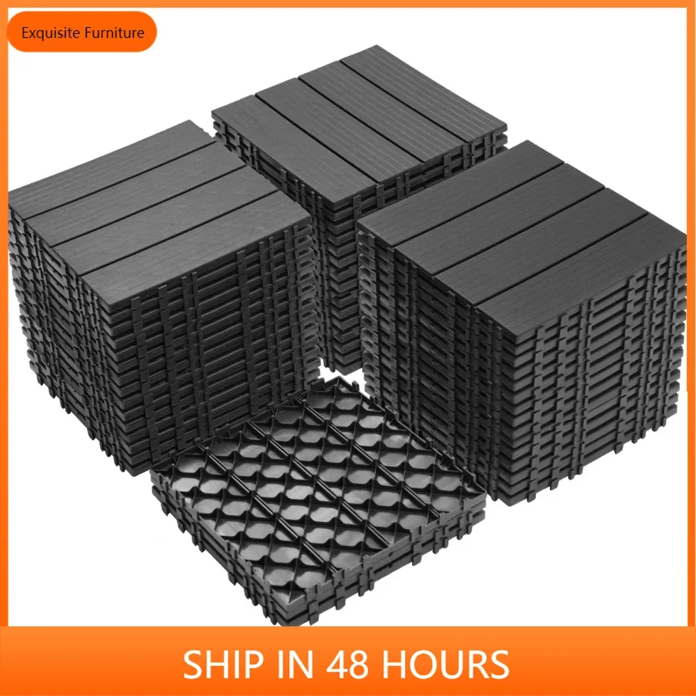 

Plastic Interlocking Deck Tiles, 12.00"x12.00"(Pack of 44), Patio Flooring Outdoor Waterproof All Weather Use for Garden