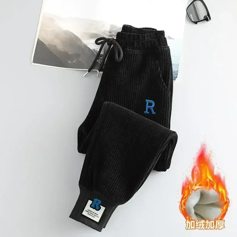 Herbst Winter Kind Teenager Mädchen Lose Cord Sweatpant Fleece Hosen Jogger Hose für Kinder Casual Sport Hosen Jungen Kleidung