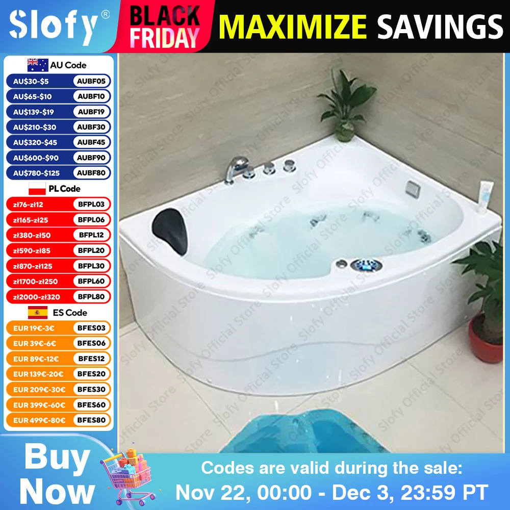 Fan Shaped Acrylic Bathtub, 1.7-Meter,Multifunctional Bathtub Left/Right Skirt, Bathroom Furniture Strong Load-Bearing Capacity