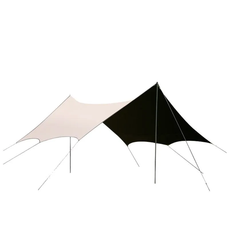 Wholesale Vinyl Canopy Outdoor Camping Picnic Shade Camping Equipment Butterfly Silver Coated Sunscreen Thickened Canopy