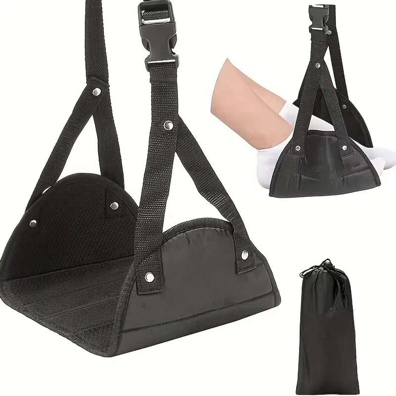 1pc Travel Foot Hammock - Portable, Adjustable Shoulder Straps, Compact Design, Suitable for Office,Airplane High-Speed Rail Use