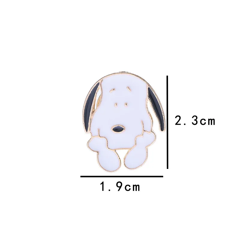 Cartoon Animation Alloy Broche Badge, Snoopy Broche, Roupas de estudante e decoração de bolsas, Pins masculinos e femininos, Personalidade Neckpin, 7 pcs por conjunto