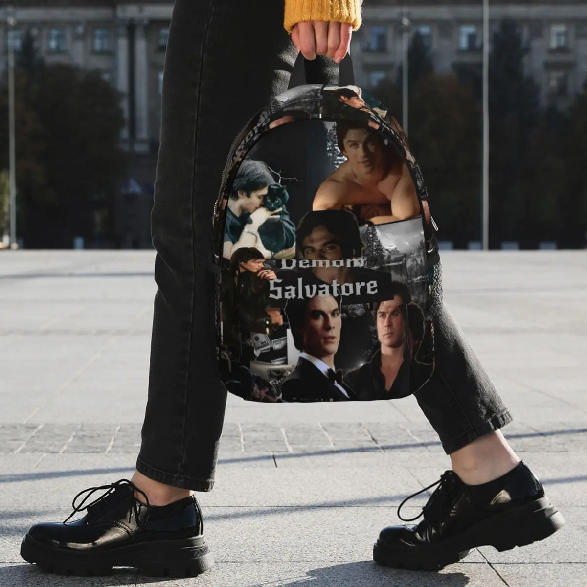 Damon Salvatore The Vampire Diaries Backpack Student BookBag Children School Bag Laptop Shoulder Bags for Men Women