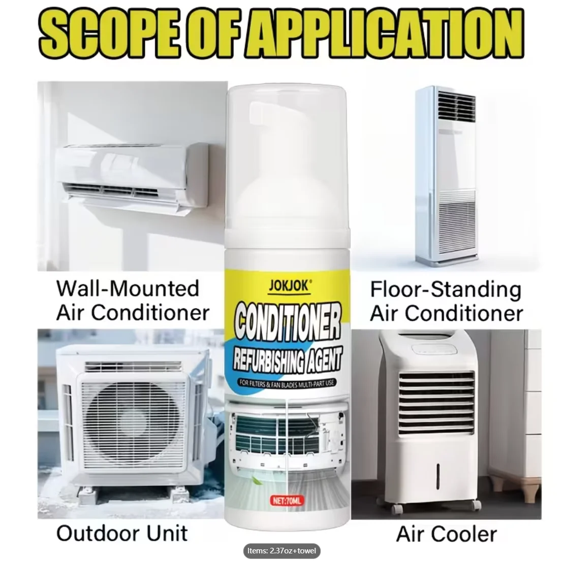 All Types Air Conditioner Cleaner - Surface Renovation Filter Polishing - No Hand Washing Required for Easy Maintenance