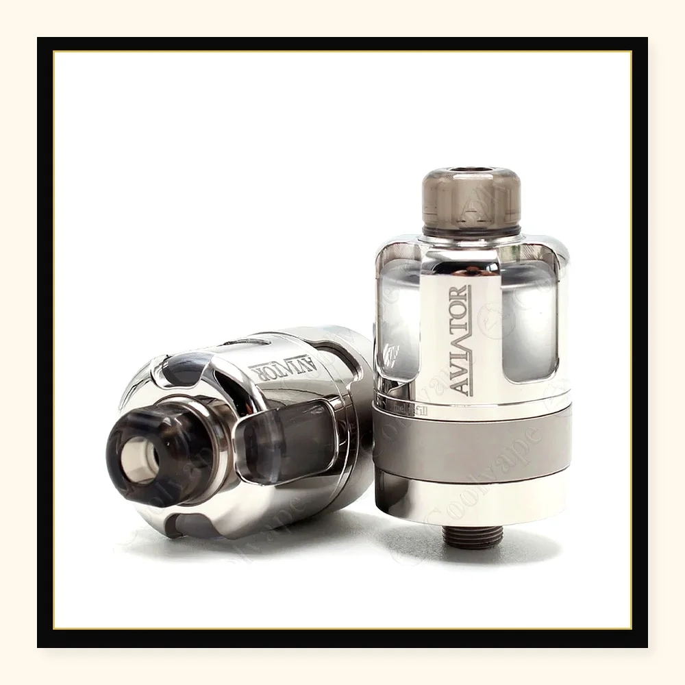 Wolfcoolvape Aviator 22mm RTA Atomizer 3.5ml - 316SS PCTG, MTL/DL, Rebuildable Vape Tank with 4 Air Intakes