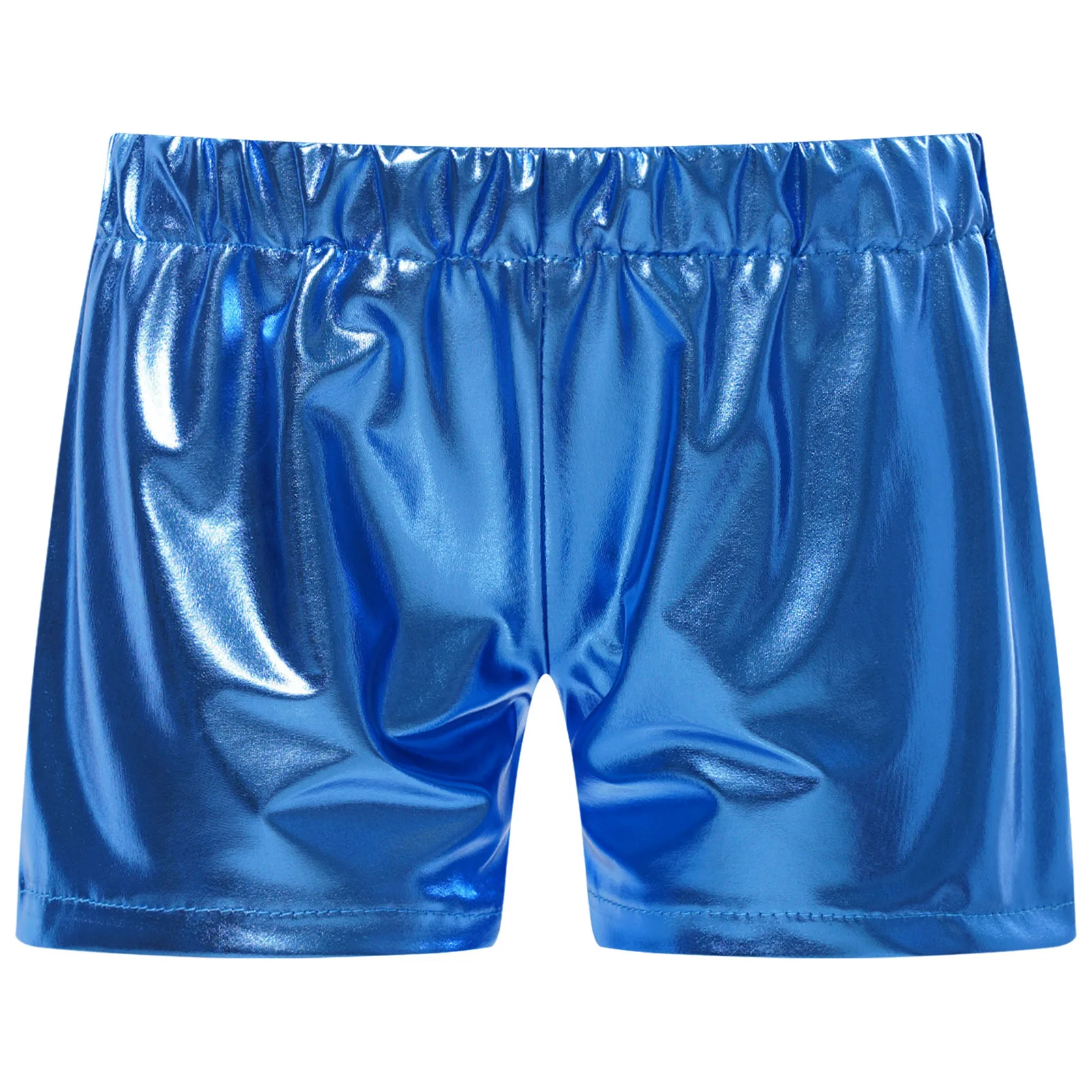 Children's Metallic Shorts Jazz Dance Costume Girls Elastic Waistband Sparkly Shorts Stage Performance Clothes Kids Short Pants