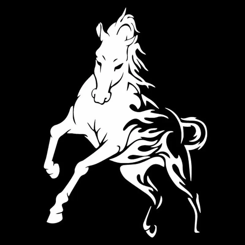 Cartoon Horse Waterproof and Sunscreen Vinyl Decor Car Sticker Window Decal JDM Drift Black/Silver for BMW Stickers,12cm*17CM