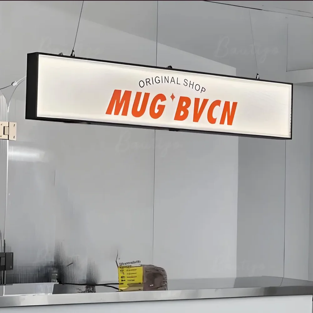 Waterproof Custom LED Light Box for Business Outdoor Signage Acrylic Double Sided Storefront Wall Hanging Display