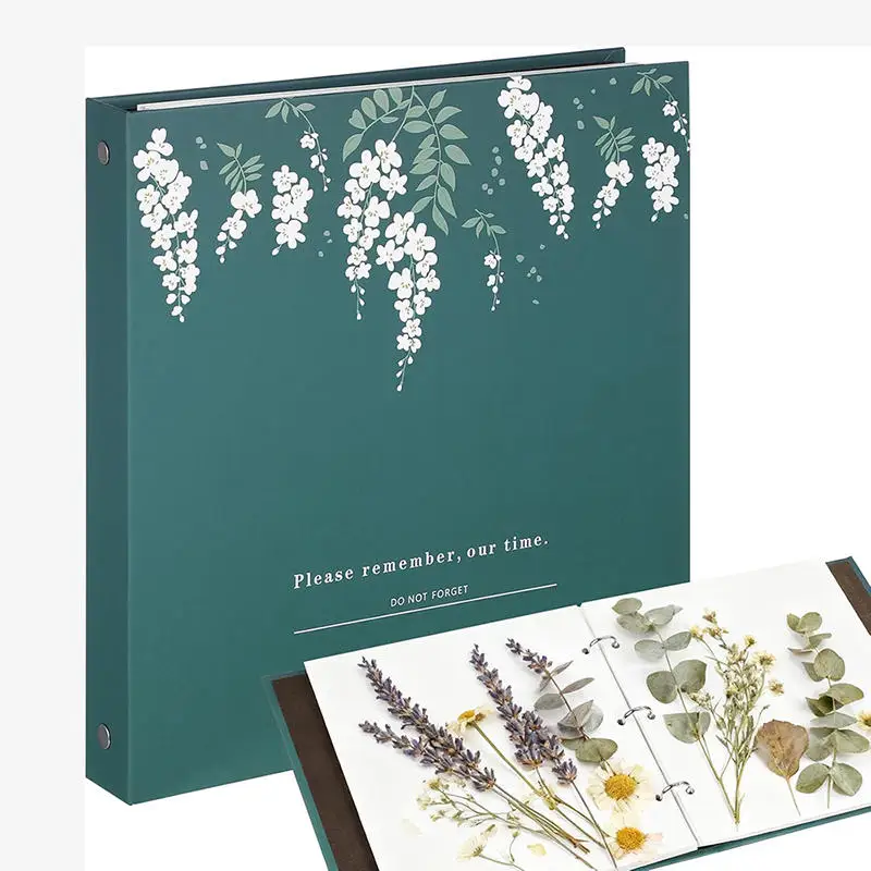 DIY Self-Adhesive Photo Album, 25 Pages 3-Ring Binder Scrapbook For Dried Flowers & Memories,Reusable Plant Collect