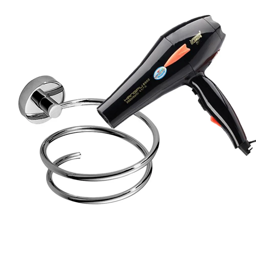 

Stainless Steel 304 Hair Dryer Holder Solid Spiral Hook Wall Mounted Dryer Rack for Bathroom Storage Shelf Drying Stand