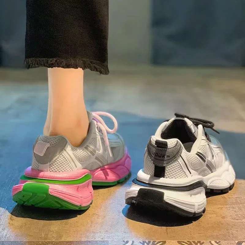 Woman Shoes Platform Matching Women Sneaker Breathable Casual 2024 trend Summer New Mesh Tennis Shoe Comfort Vulcanize Shoes