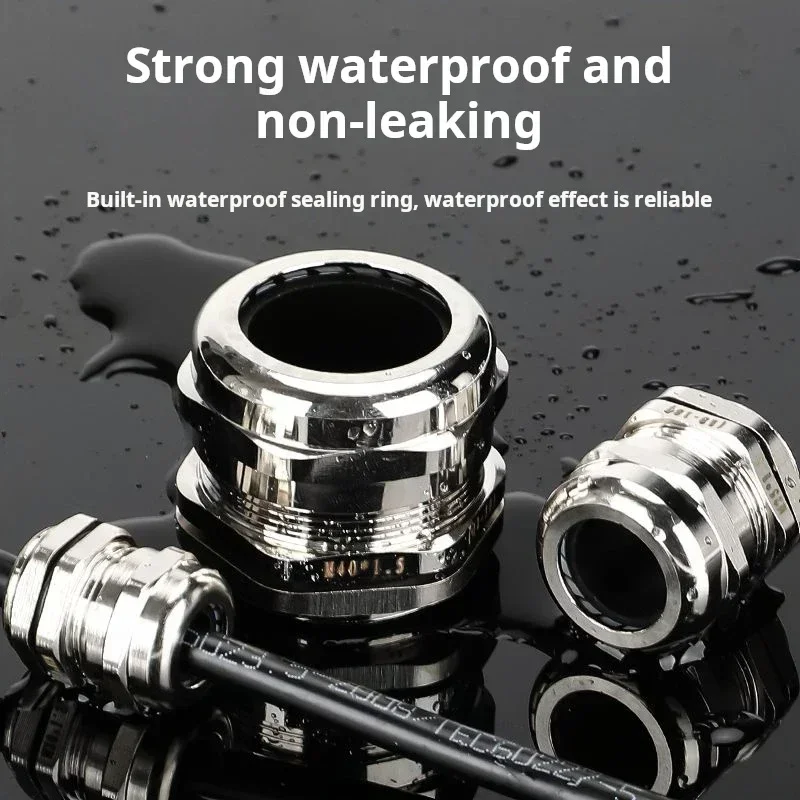 10pcs PG9 PG7 PG11 M6 M8 M10 M12 Stainless Steel Cable Gland for 1-14mm Wire Cable Metal Cable Gland Connector IP68 Waterproof