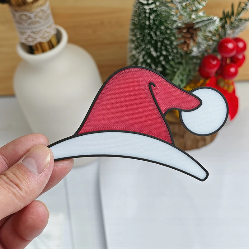 Christmas Santa Hat Stickers For Tesla Creative Waterproof Santa Hat Self-adhesive Stickers For Car Wall Window Decoration