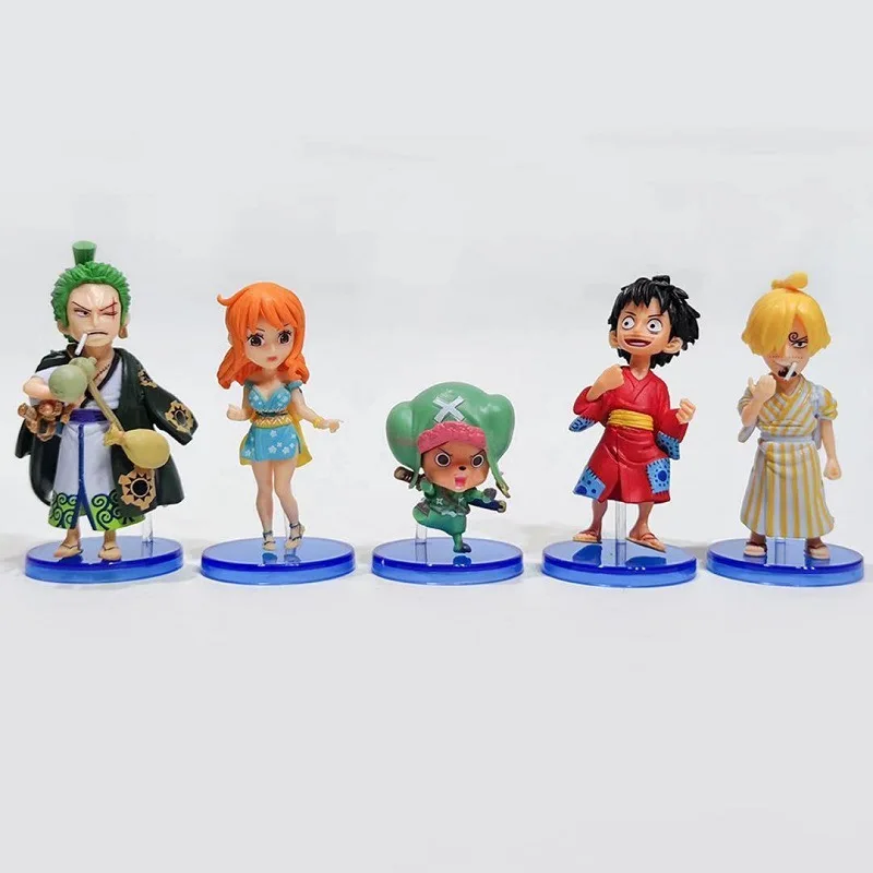 One Piece WCF Blind Box Wano Country Kimono One Piece Q Version Anime Figure Model Decoration Toy Wholesale