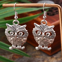 Cartoon Alloy Animal Owl Drop Earrings for Women Girls Party Holiday Jewelry Decoration