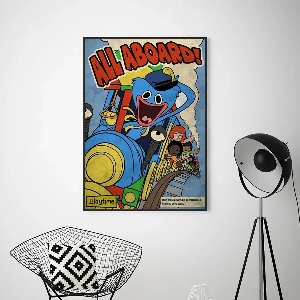 Horror Video Game Poppy's-P-Playtime Canvas Painting Cartoon Poster and Prints Wall Art Pictures Party Home Gamer Room Decor