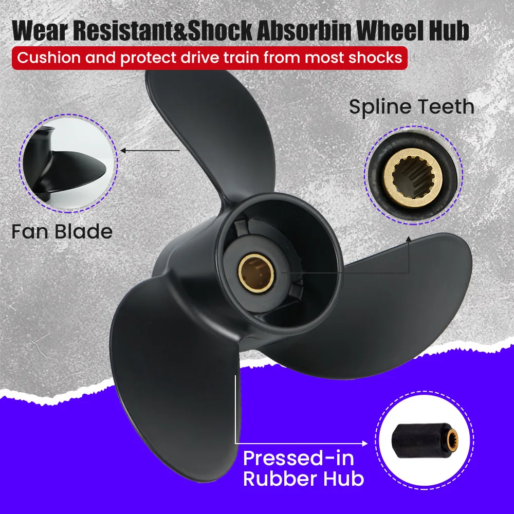Boat Propeller 7.8x8 for Mercury 4HP 5HP 6HP Outboard Engine Aluminum Alloy Screw 3 Blade 12 Spline 48-812950A02