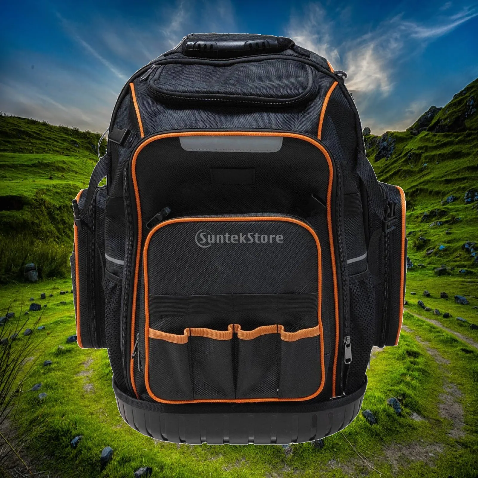 Tool Bag Large Capacity Wheeled Backpack Rugged Carrier Utility for Electrician Tools and Equipment